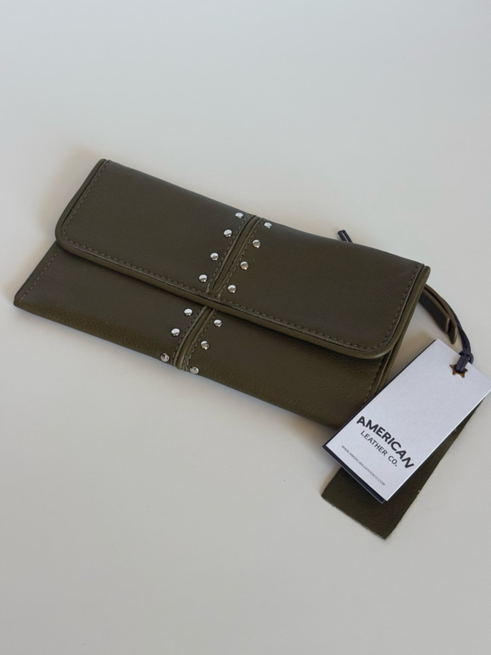 American Leather Co. Kelp Studded Leather Wallet